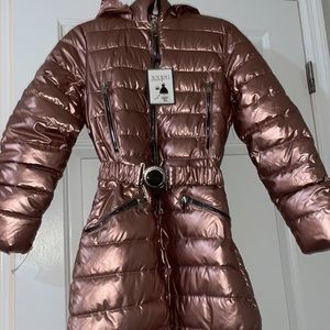XXFG Woman’s winter pink metallic snow jumpsuit